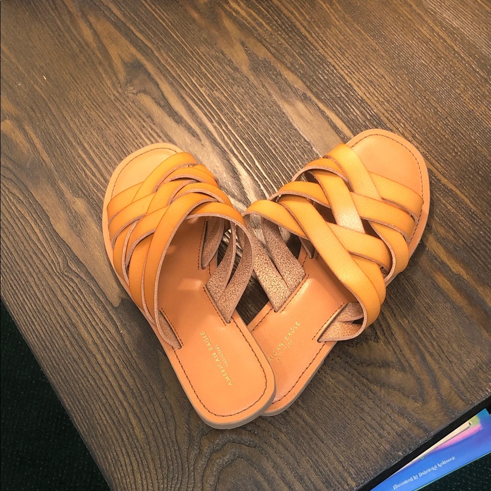 American Eagle Outfitters Orange and Tan Sandals